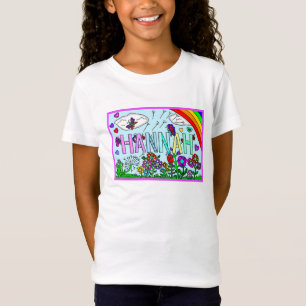 Flickans Namn Hannah Whimsical Flowers, Rainbow T Shirt