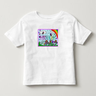 Flickans Namn Hannah Whimsical Flowers, Rainbow T- T Shirt
