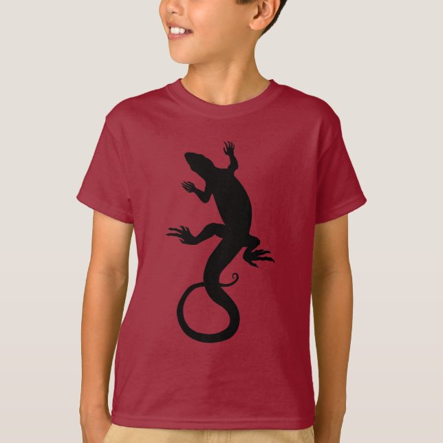 Flickans ödla Sweatshirt Reptile Art Kids Hoodie Tröja (Framsida)