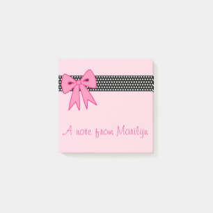 Flickans Personlig Rosa Bow Post it Notes Gift Post-it Block