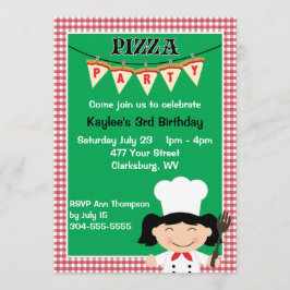 Flickans Pizza Party Inbjudningar