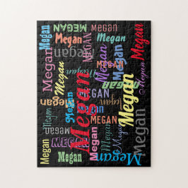 Flickans/pojkens Namn i Stilar och Färg av många s Pussel