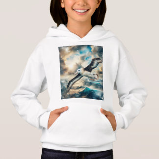 Flickans Pullover Hoodie Albatross Skriv ut T Shirt