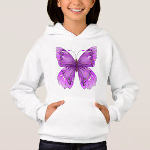 Flickans Pullover Hoodie - Butterfly T Shirt