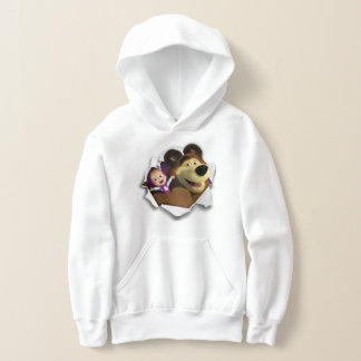 Flickans Pullover Hoodie Masha och björnen T Shirt