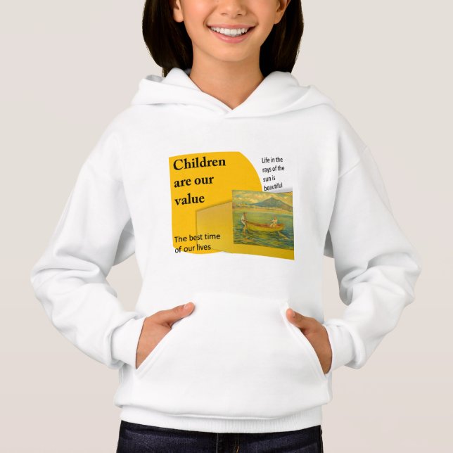 Flickans Pullover Hoodie T Shirt (Framsida)