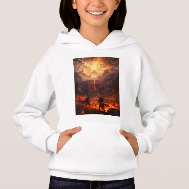Flickans Pullover Hoodie 👧 T Shirt (Framsida)