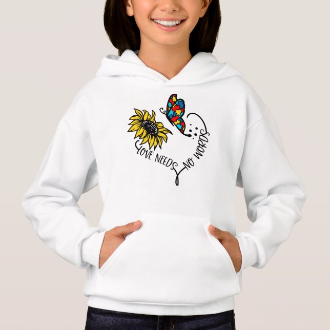Flickans Pullover Hoodie T Shirt (Framsida)