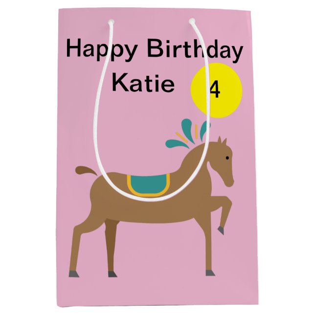 Flickans redigerbara söta tecknad hästålder (Framsidan)