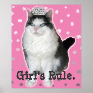 "Flickans regel" Katt Tiara Poster