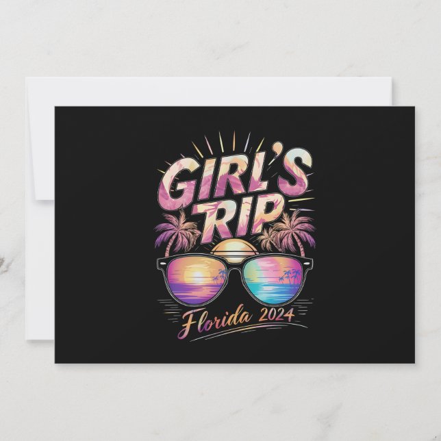 Flickans Resa Florida 2024 Sommar Beach Helg Inbjudningar (Framsida)