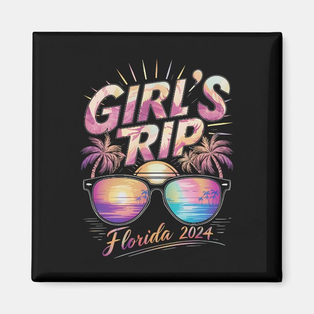 Flickans Resa Florida 2024 Sommar Beach Helg Magnet (Framsidan)