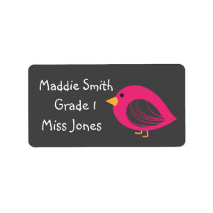 Flickans rosa Etiketter för söta namn bok Adressetikett