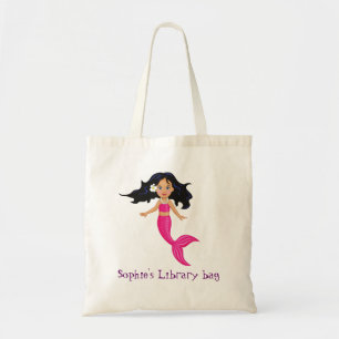 Flickans rosa Sjöjungfru namn bibliotek väska