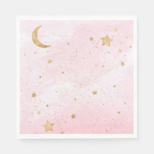Flickans Rosa Space Party Napkins Pappersservett