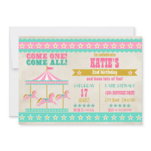 Flickans Rosa Turquise Guld Carousel Party