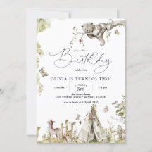 Flickans skogshuggsdjur, födelsedagsinbjudan