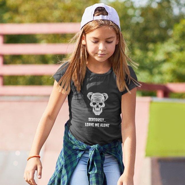 Flickans Skull T-Shirt - Kids Skull & Anpassningsb (Skapare uppladdad)