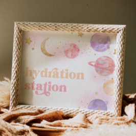Flickans Space Hyradtion Station-tecken Poster