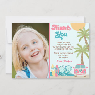 Flickans Surfas upp-Beach Wave Birthday Tack du Ca Inbjudningar