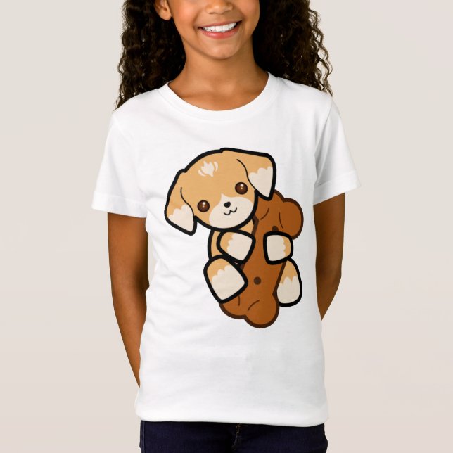 Flickans t-shirt Clothing Girls Shirt Hund (Framsida)
