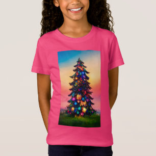 Flickans T-shirt för jul