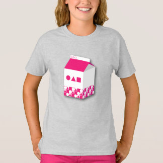 Flickans T-Shirt Mjölk-box, triangel och kvadrat