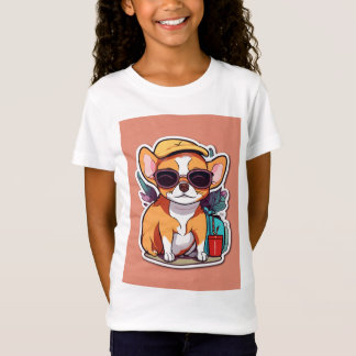 Flickans tejp med Charming Puppy Image T Shirt
