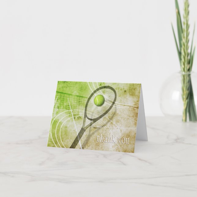 Flickans tennis-personlig tack kort (Framsida)