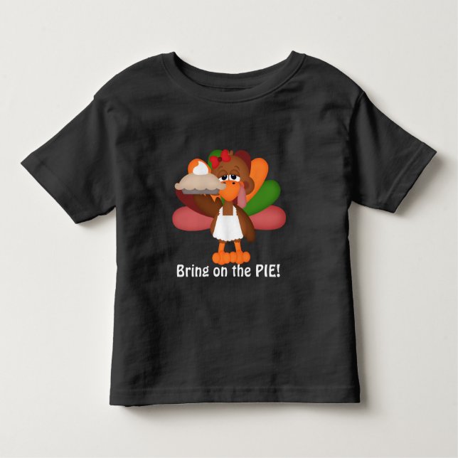 Flickans Thanksgiving Turkiet Helgdag t-shirt-shir Tröja (Framsida)