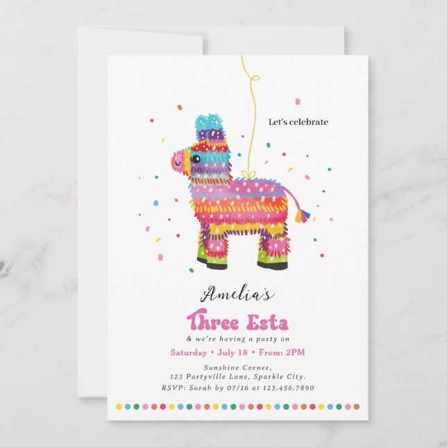 Flickans tre Esta-födelsedagsinbjudan Inbjudningar (Framsida)