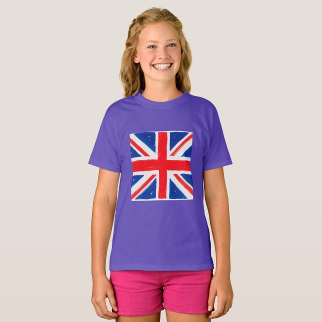 Flickans union jack t-shirt (Hel framsida)