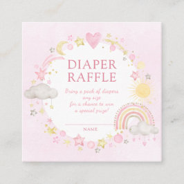 Flickans vattenfärgsregnbåge Diaper Raffle Tilläggskort