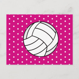 Flickans vykort för Volleyball Inbjudan - Rosa