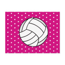 Flickans vykort för Volleyball Inbjudan - Rosa