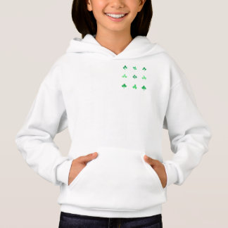 Flickans zip-hood med vattenfärgen klöver löv t shirt
