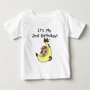 Flickapa på Banana 2:a födelsedagstskjortan Tee Shirt