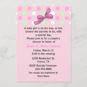 Flickapars inbjudan för baby shower