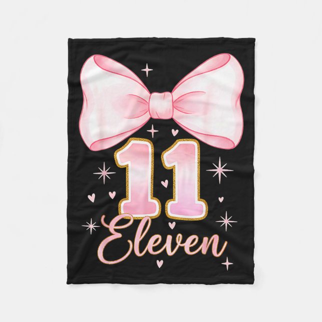 Flickas 11-årsdag Coquette Bow Det är min elva års Fleecefilt (Framsidan)