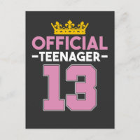 Flickas 13-årsdag Prinsessa Officiell Tonåring