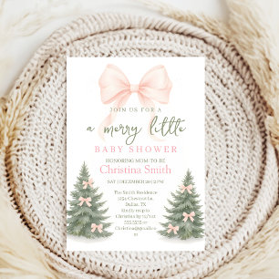 Flicka's Baby Shower tallgrenar Vinter Slinga coqu Inbjudningar