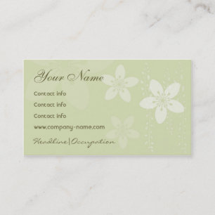 FlickaSilhouette och blommor Visitkort