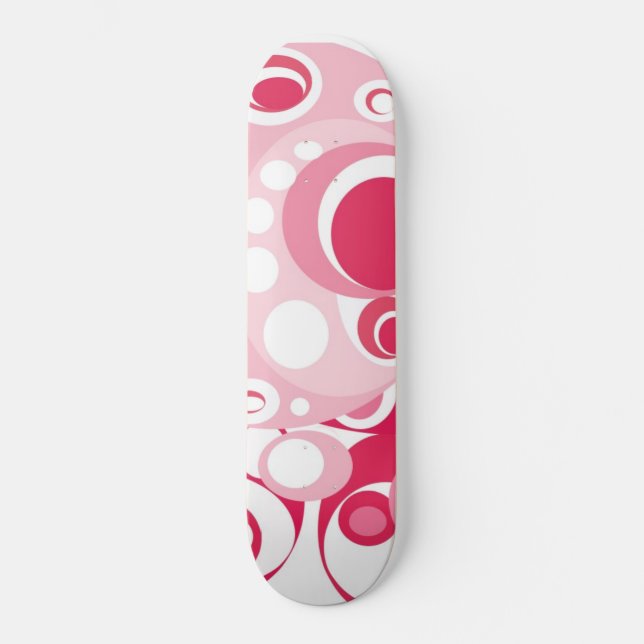 Flickaskateboard i rosa och rött skateboard bräda 21,5 cm (Framsida)