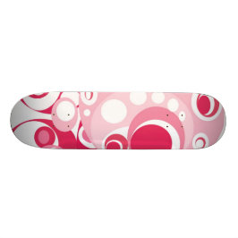 Flickaskateboard i rosa och rött skateboard bräda 21,5 cm