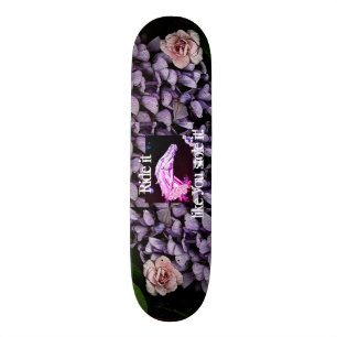 Flickaskateboard med hästen, blommor mini skateboard bräda 18,5 cm