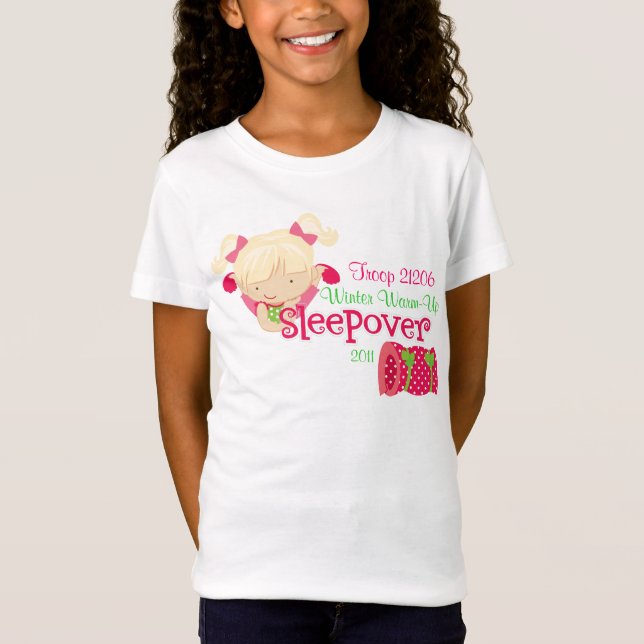Flickaslummerparty T-shirt (Framsida)