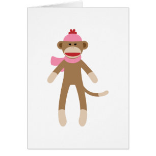 flickasock monkey hälsningskort