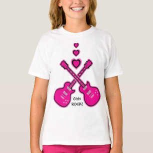 FlickaSTEN!  Rosor & svartgitarrer & hjärtor T-shirt