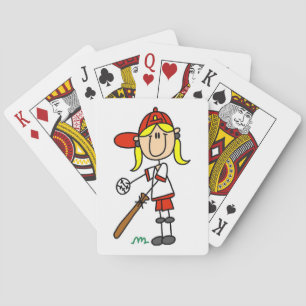 Flickastick figurbaseball upp på fladdermöss casinokort