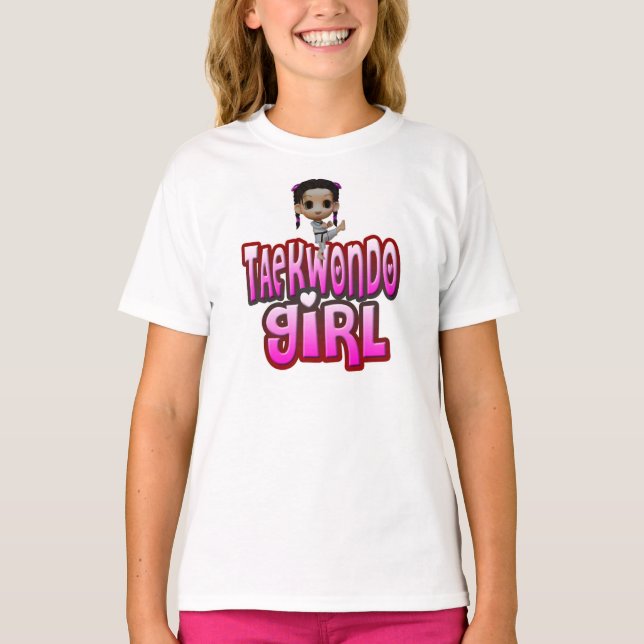 FlickaTaekwondo skjorta Tee (Framsida)